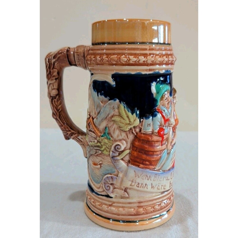 German Beer Stein 8.5” Tall Stamped on Bottom